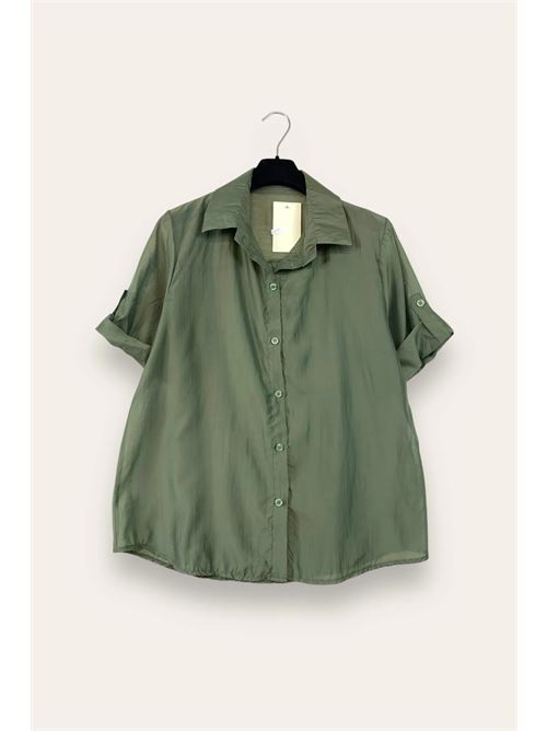 Camicia in tencel LOVEme | CA-12589/Verde Militare